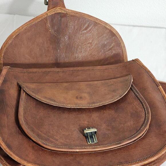 Satchel and Fable Handmade Women Vintage Style Genuine Lux Leather Shoulder Bag - Picture 3 of 12